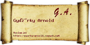 Gyürky Arnold névjegykártya